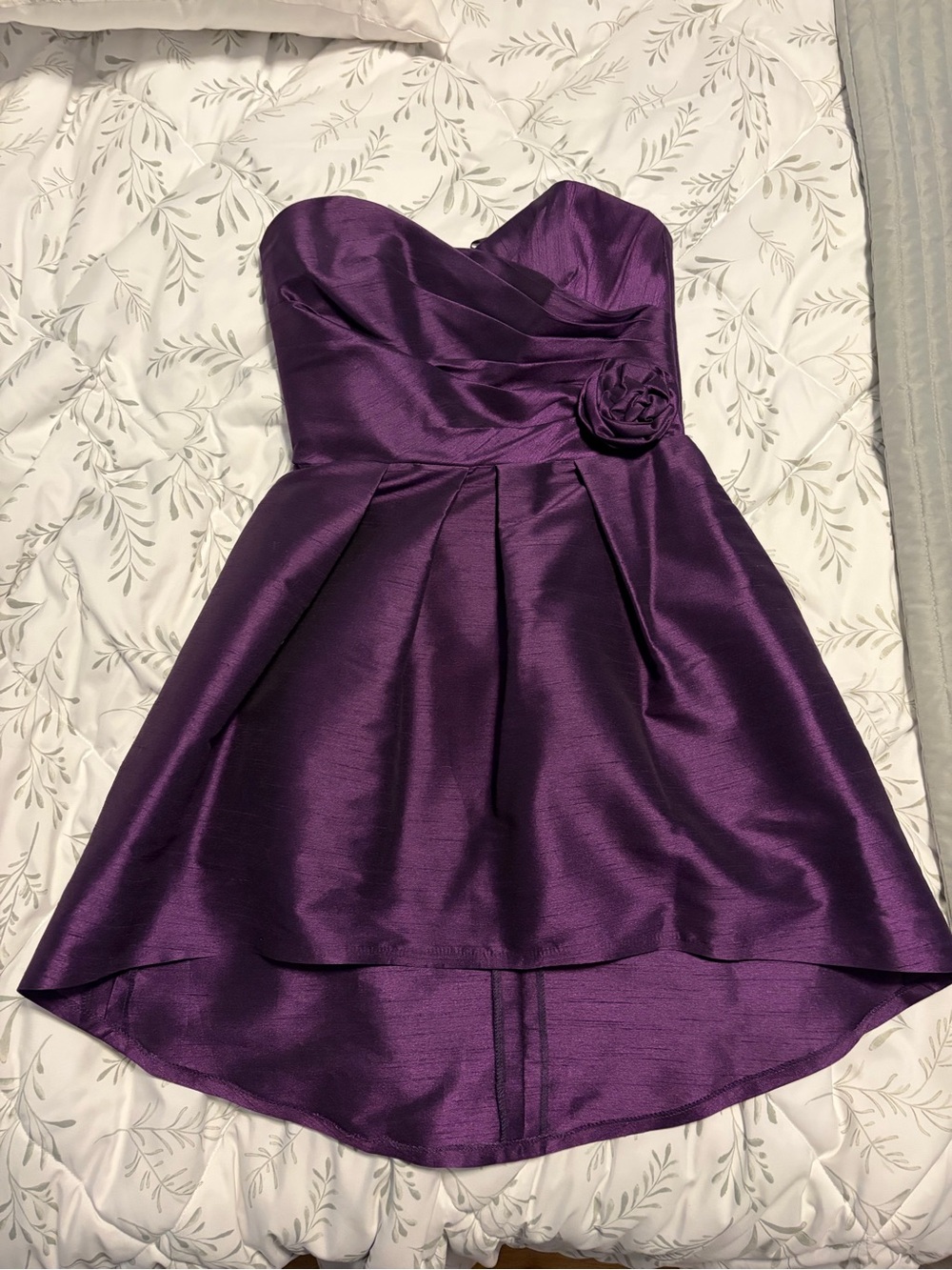 ALFRED SUNG Purple Satin Cocktail Dress